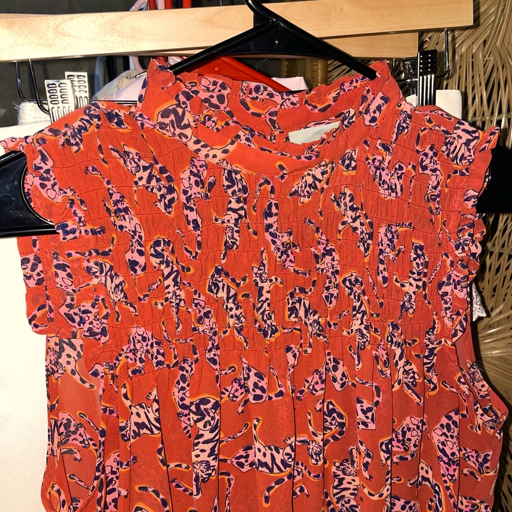 MAEVE ANTHROPOLOGIE TOP CAT PRINT